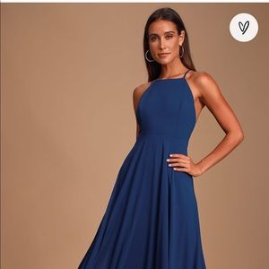 Lulus - Mythical Kind Of Love Navy Maxi Dress - M